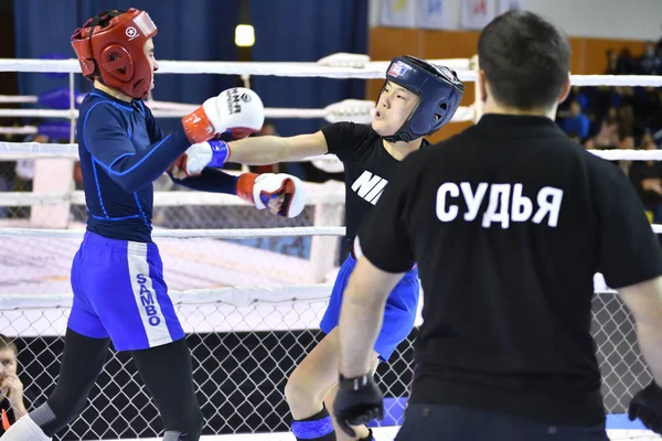 Orenburg Rusia Febrero 2017 Año Los Combatientes Compiten Artes Marciales —  Fotos de Stock