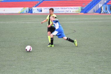 Orenburg, Rusya Federasyonu - 2017 yıl 28, Mayıs: Oyun çocuklar ön oyunlarda futbol futbol Festivali 