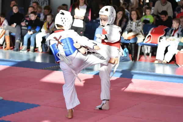 Orenburg Russia January 2018 Years Kids Compete Taekwondo Championship School — Stock Photo, Image