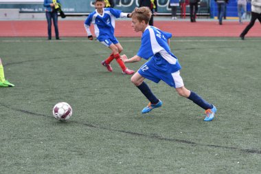 Orenburg, Rusya Federasyonu - 2017 yıl 28, Mayıs: Oyun çocuklar ön oyunlarda futbol futbol Festivali 