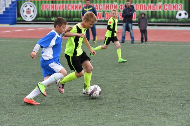 Orenburg, Rusya Federasyonu - 2017 yıl 28, Mayıs: Oyun çocuklar ön oyunlarda futbol futbol Festivali 