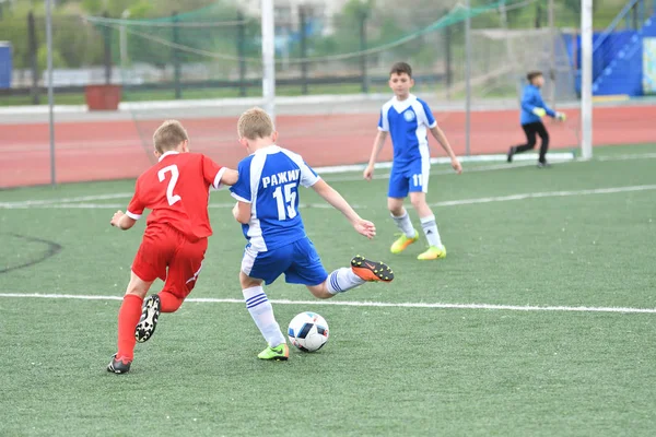 Orenburg Russia Maggio 2017 Anno Ragazzi Giocano Calcio Nei Giochi — Foto Stock