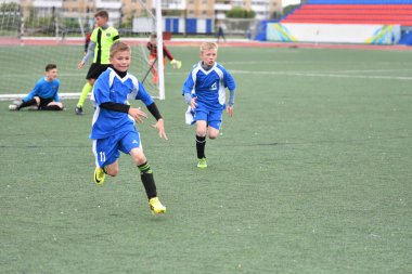 Orenburg, Rusya Federasyonu - 2017 yıl 28, Mayıs: Oyun çocuklar ön oyunlarda futbol futbol Festivali 
