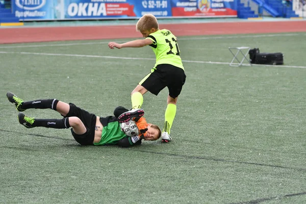 Orenburg Russland Mai 2017 Jahr Die Jungen Spielen Fußball Der — Stockfoto