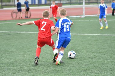 Orenburg, Rusya Federasyonu - 2017 yıl 28, Mayıs: Oyun çocuklar ön oyunlarda futbol futbol Festivali 