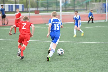 Orenburg, Rusya Federasyonu - 2017 yıl 28, Mayıs: Oyun çocuklar ön oyunlarda futbol futbol Festivali 