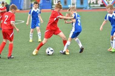 Orenburg, Rusya Federasyonu - 2017 yıl 28, Mayıs: Oyun çocuklar ön oyunlarda futbol futbol Festivali 