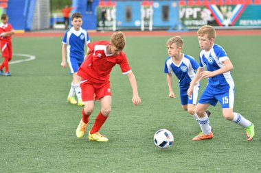 Orenburg, Rusya Federasyonu - 2017 yıl 28, Mayıs: Oyun çocuklar ön oyunlarda futbol futbol Festivali 