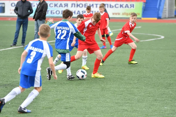 Orenburg Russie Mai 2017 Année Les Garçons Jouent Football Dans — Photo