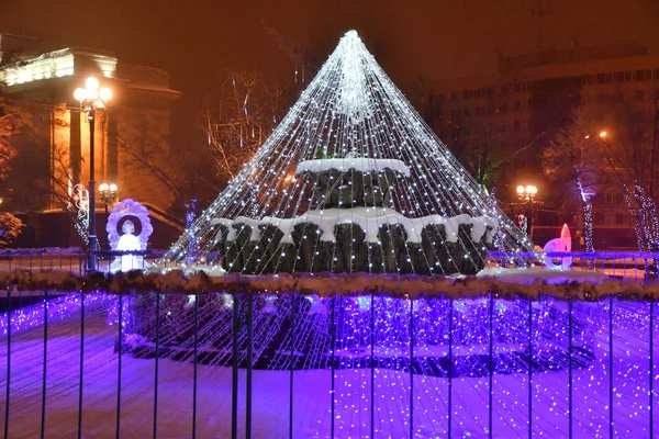 Decoratie Van Stad Voor Kerstmis Nieuwjaar — Stockfoto