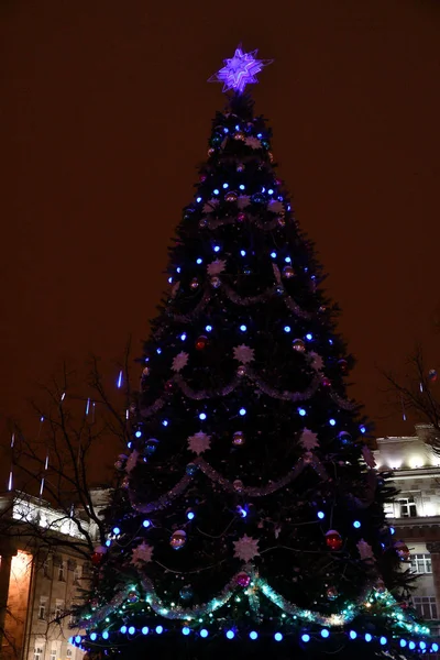 Decoratie Van Stad Voor Kerstmis Nieuwjaar — Stockfoto