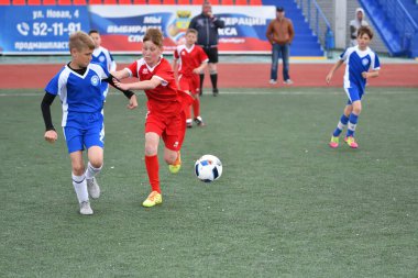 Orenburg, Rusya Federasyonu - 2017 yıl 28, Mayıs: Oyun çocuklar ön oyunlarda futbol futbol Festivali 