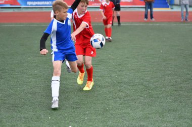 Orenburg, Rusya Federasyonu - 2017 yıl 28, Mayıs: Oyun çocuklar ön oyunlarda futbol futbol Festivali 