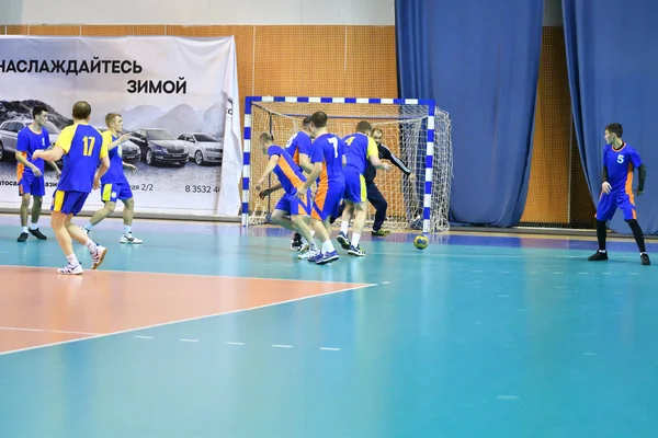 Orenburg Rusland Februari 2018 Jaar Jongens Spelen Handbal Internationaal Handbaltoernooi — Stockfoto