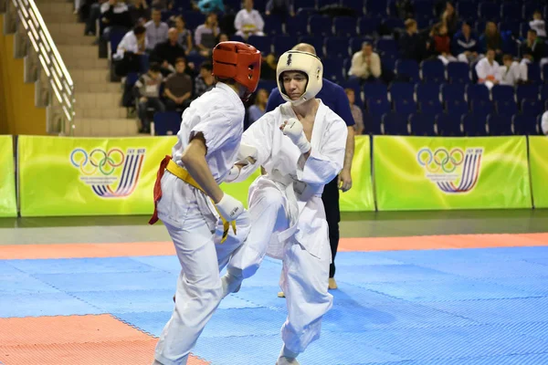 Orenburg Russland März 2017 Jahr Jungen Karate Wettbewerb Auf Der — Stockfoto