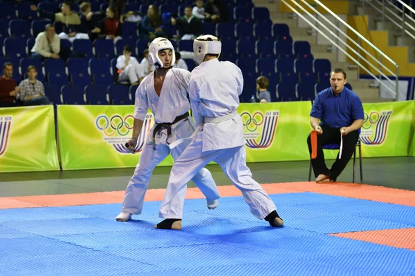 Orenburg Russland März 2017 Jahr Jungen Karate Wettbewerb Auf Der — Stockfoto