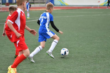 Orenburg, Rusya Federasyonu - 2017 yıl 28, Mayıs: Oyun çocuklar ön oyunlarda futbol futbol Festivali 