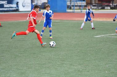 Orenburg, Rusya Federasyonu - 2017 yıl 28, Mayıs: Oyun çocuklar ön oyunlarda futbol futbol Festivali 