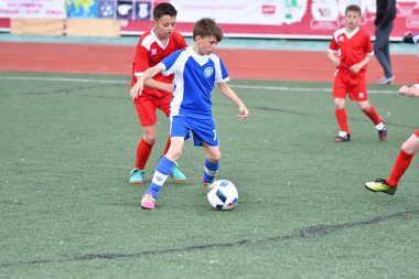 Orenburg, Rusya Federasyonu - 2017 yıl 28, Mayıs: Oyun çocuklar ön oyunlarda futbol futbol Festivali 