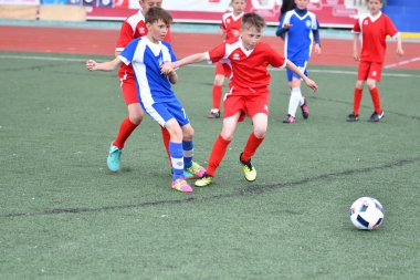Orenburg, Rusya Federasyonu - 2017 yıl 28, Mayıs: Oyun çocuklar ön oyunlarda futbol futbol Festivali 