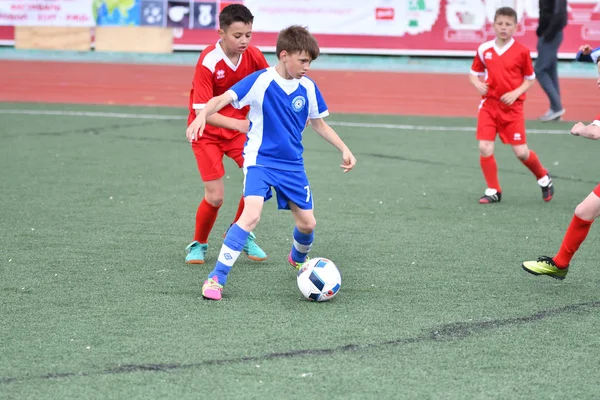 Orenburg Russie Mai 2017 Année Les Garçons Jouent Football Dans — Photo