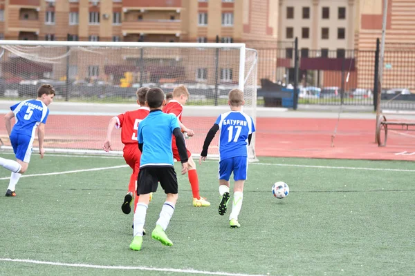 Orenburg Ryssland Maj 2017 Pojkarna Spelar Fotboll Preliminära Spel Fotbollsfestival — Stockfoto