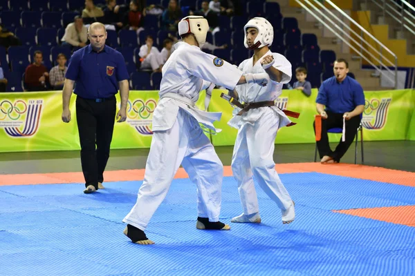 Orenburg Russland März 2017 Jahr Jungen Karate Wettbewerb Auf Der — Stockfoto