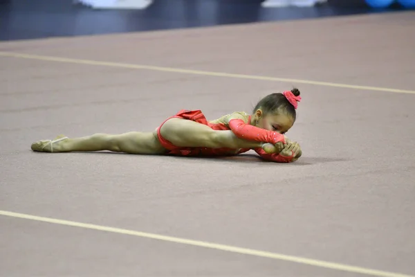 Orenburg Rusko Listopadu 2017 Rok Dívky Soutěží Rytmické Gymnastice Mistrovství — Stock fotografie