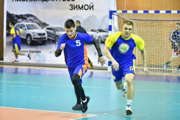 Orenburg Rússia Fevereiro 2018 Ano Meninos Jogam Handebol Torneio Internacional — Fotografia de Stock