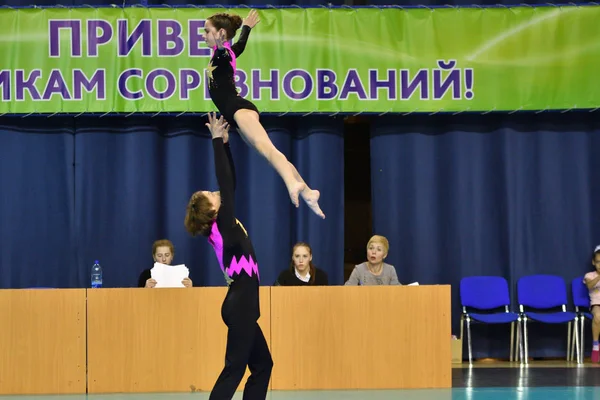 Orenburg Rússia Maio 2017 Ano Juniors Competir Acrobacias Esportivas Campeonato — Fotografia de Stock