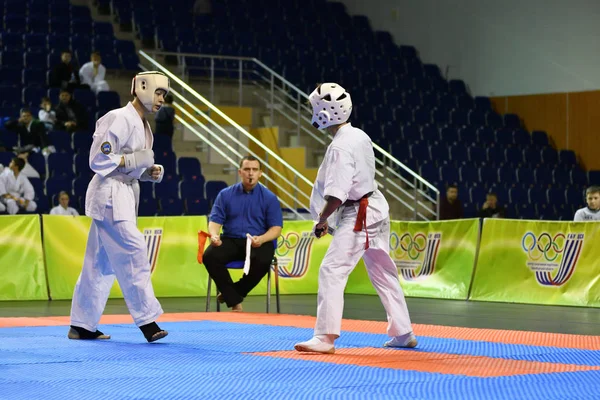 Orenburg Russland März 2017 Jahr Jungen Karate Wettbewerb Auf Der — Stockfoto