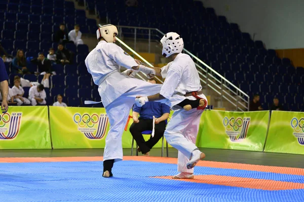 Orenburg Rusko Března 2017 Rok Kluci Soutěží Karate Mistrovství Orenburgu — Stock fotografie