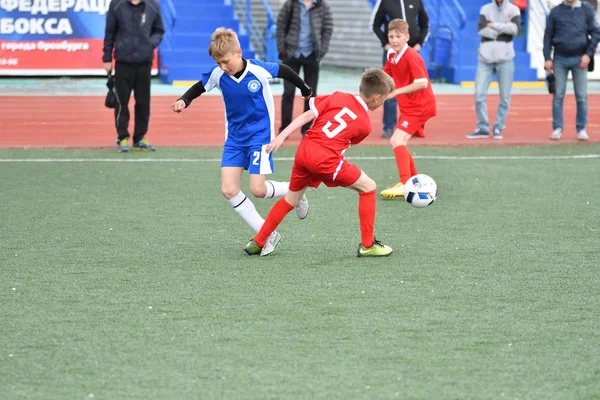 Orenburg Rusko Května Roku 2017 Chlapci Hrají Fotbal Předběžném Hry — Stock fotografie