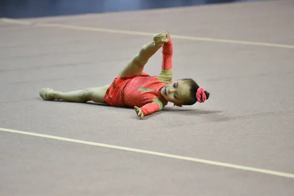 Orenburg Russia November 2017 Year Girls Compete Rhythmic Gymnastics Orenburg — Stock Photo, Image