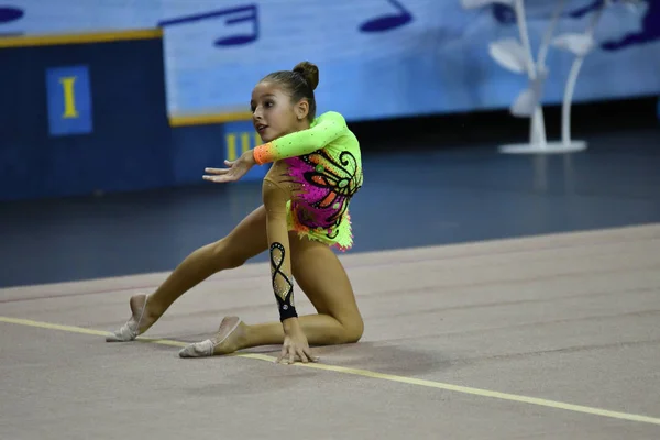 Orenburg Russia November 2017 Year Girls Compete Rhythmic Gymnastics Orenburg — Stock Photo, Image