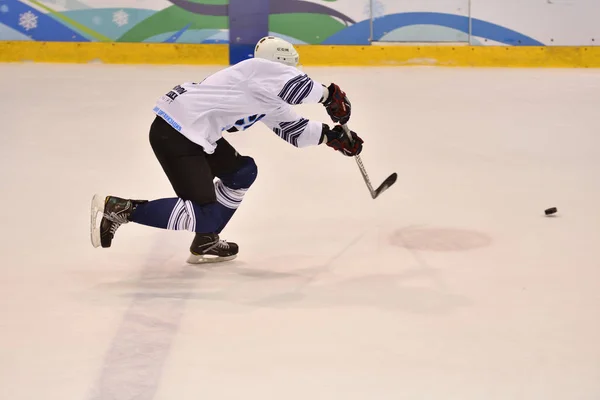 Orenburg Rússia Abril 2017 Ano Homens Jogam Hóquei Torneio Hóquei — Fotografia de Stock