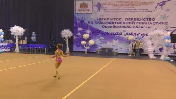Orenburg Oroszország 2017 November Lányok Ritmikus Gimnasztikában Versenyeznek Orenburgi Régió — Stock videók