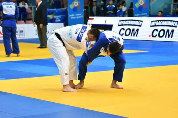 Orenburg Russie Mai 2018 Des Garçons Concourent Judo Pour Judo — Photo