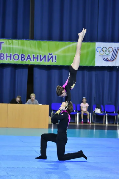 Orenburg Rusia Mayo 2017 Año Juniors Compite Acrobacias Deportivas Campeonato — Foto de Stock