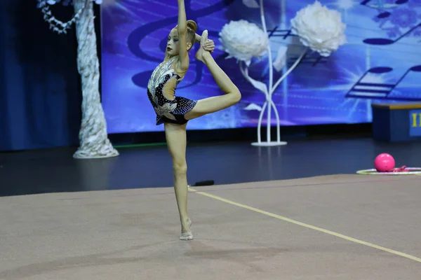 Orenburg Rússia Novembro 2017 Ano Meninas Competem Ginástica Rítmica Campeonato — Fotografia de Stock