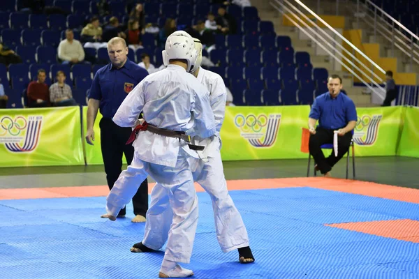 Orenburg Russia Marzo 2017 Anno Ragazzi Competono Nel Karate Sul — Foto Stock