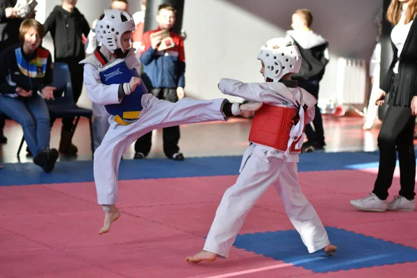 Orenburg Russland Januar 2018 Die Kinder Messen Sich Taekwondo Der — Stockfoto