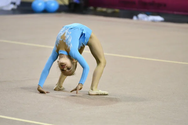 Orenburg Russland November 2017 Jahr Mädchen Rhythmischen Turnen Auf Der — Stockfoto