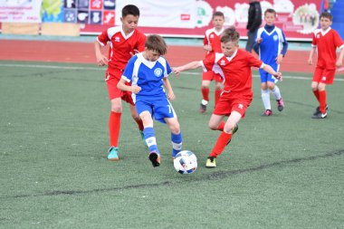 Orenburg, Rusya Federasyonu - 2017 yıl 28, Mayıs: Oyun çocuklar ön oyunlarda futbol futbol Festivali 