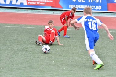 Orenburg, Rusya Federasyonu - 2017 yıl 28, Mayıs: Oyun çocuklar ön oyunlarda futbol futbol Festivali 