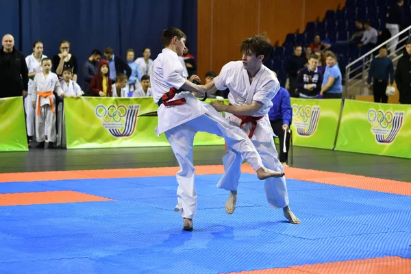 Orenburg Rusia Marzo 2017 Año Los Niños Compiten Karate Campeonato —  Fotos de Stock