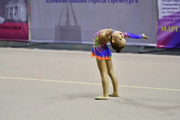 Orenburg Rússia Novembro 2017 Ano Meninas Competem Ginástica Rítmica Campeonato — Fotografia de Stock