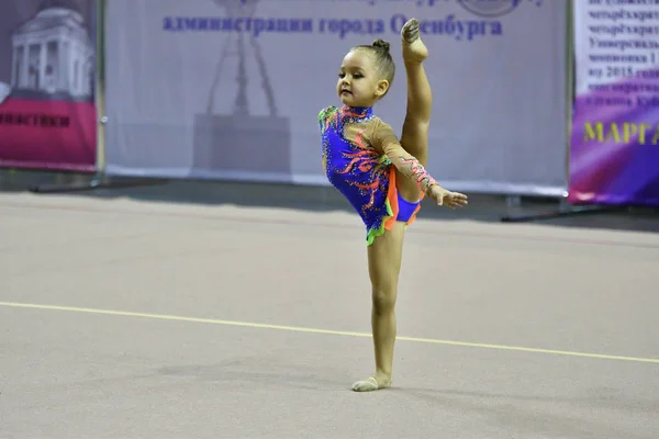 Orenburg Oroszország 2017 November Lányok Ritmikus Gimnasztikában Versenyeznek Orenburgi Régió — Stock Fotó