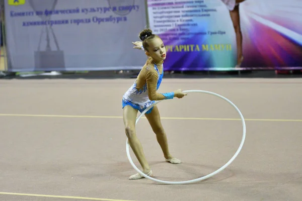 Orenburg Russland November 2017 Jahr Mädchen Rhythmischen Turnen Auf Der — Stockfoto