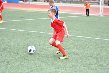 Orenburg, Rusya Federasyonu - 2017 yıl 28, Mayıs: Oyun çocuklar ön oyunlarda futbol futbol Festivali 